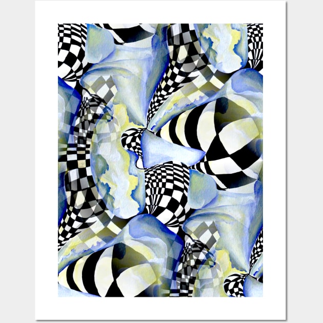 Chessboard Illustration in Chic Artistic Watercolor Style Wall Art by Nisuris Art